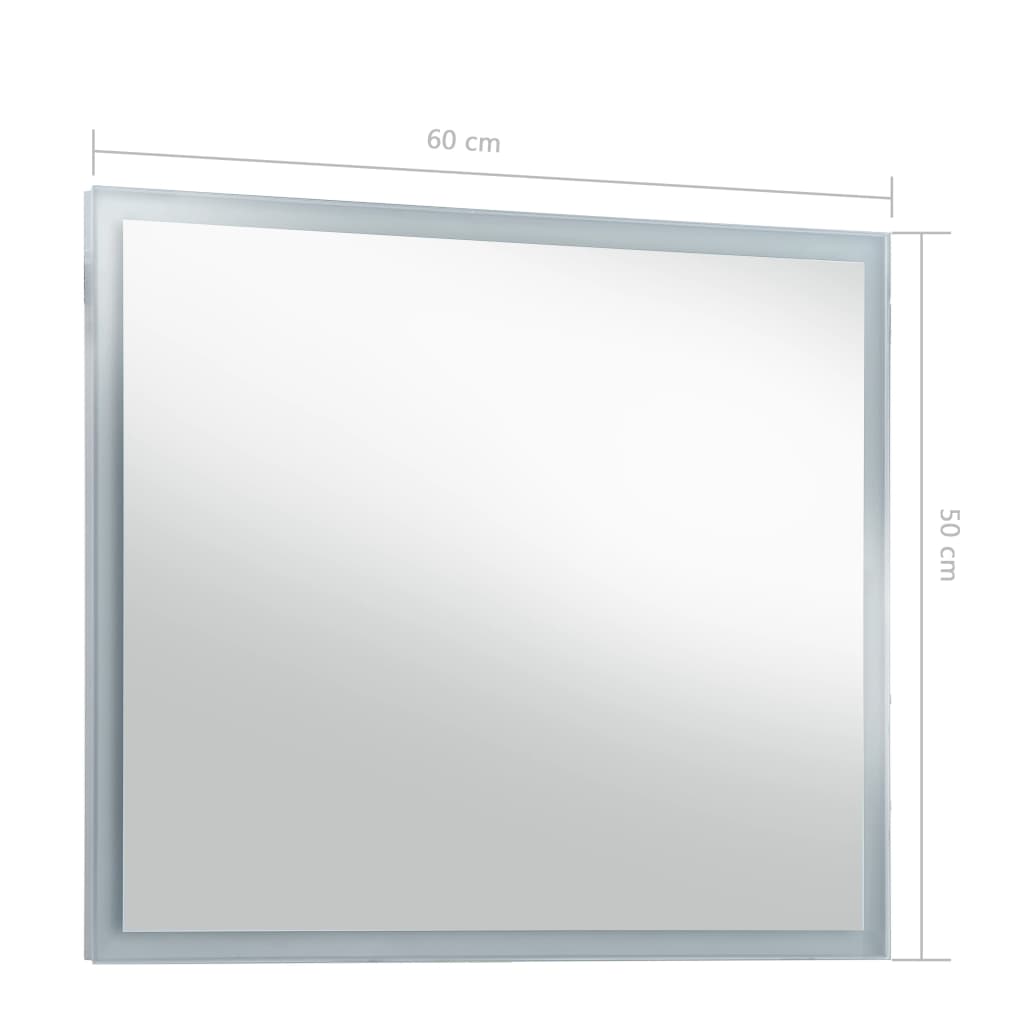 vidaXL Specchio da Parete a LED per Bagno 60x50 cm