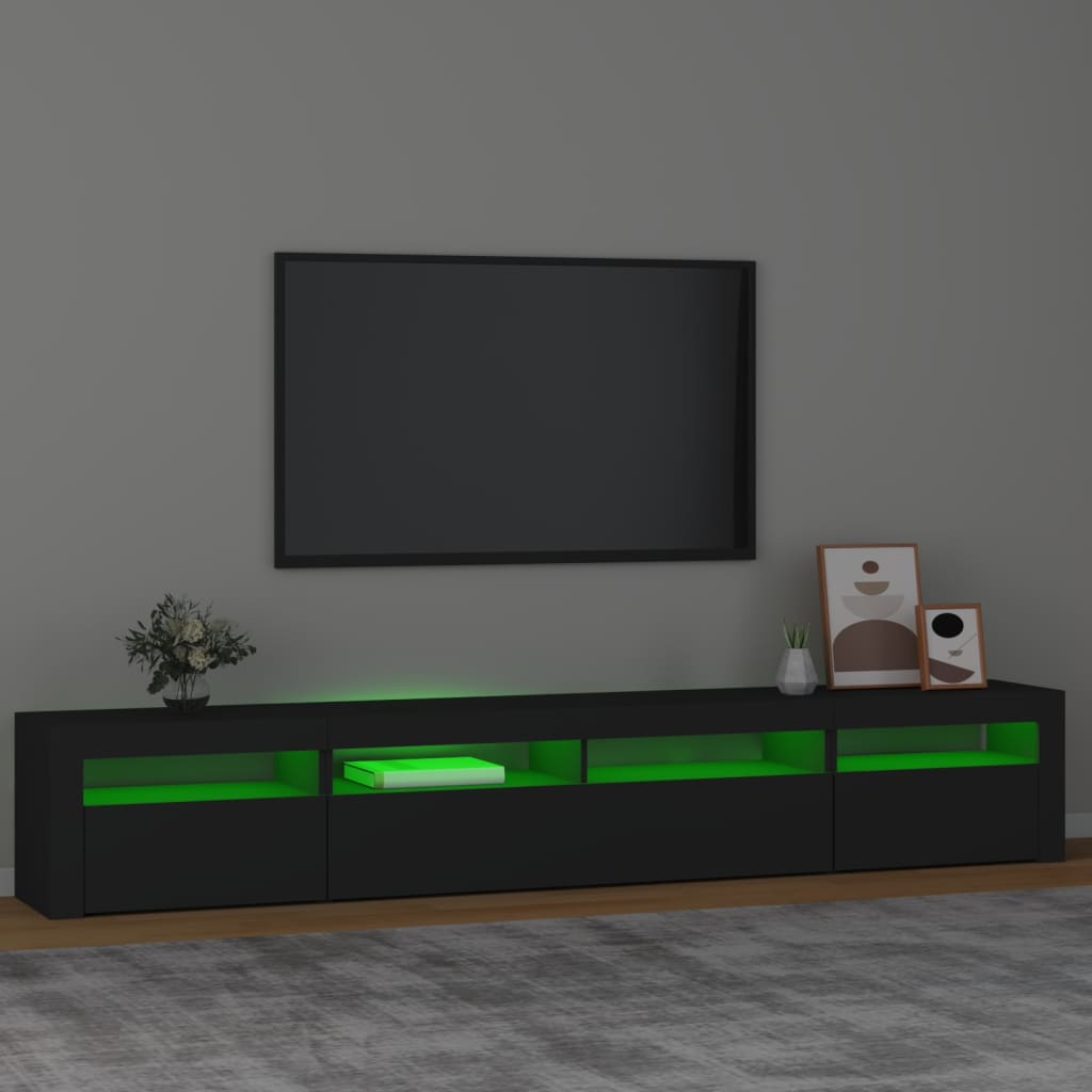 vidaXL Mobile Porta TV con Luci LED Nero 240x35x40 cm