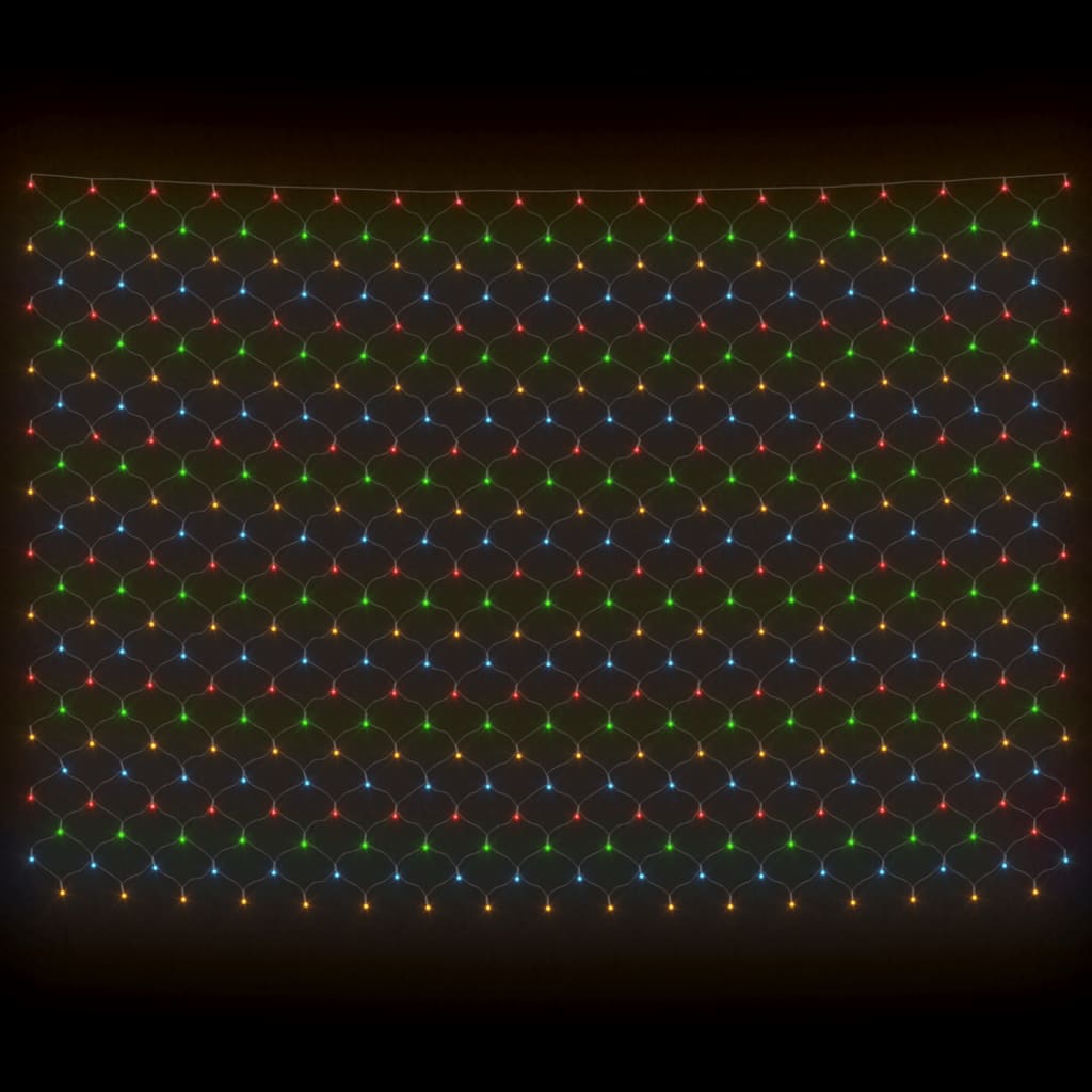 vidaXL Luci di Natale a Rete Colorate 3x3m 306 LED Interni Esterni