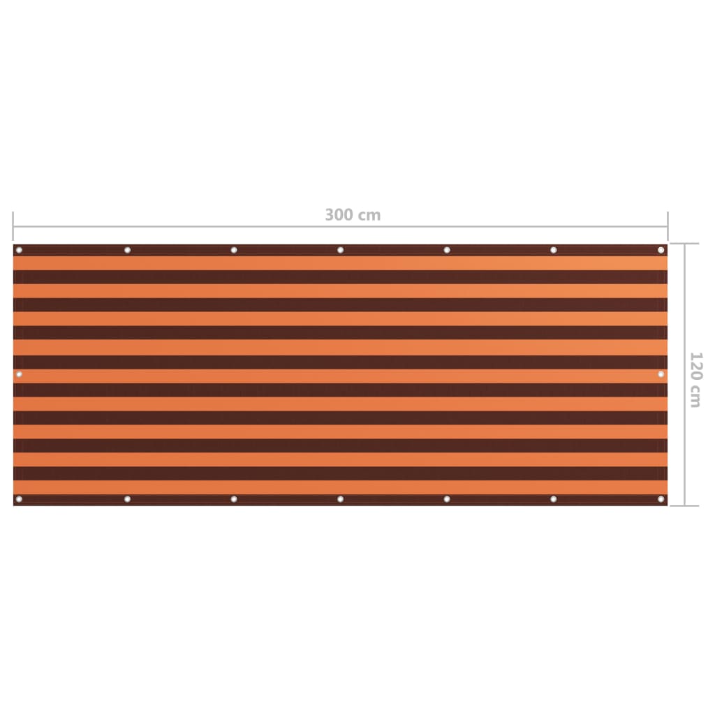 vidaXL Paravento Balcone Arancione e Marrone 120x300 cm Tessuto Oxford