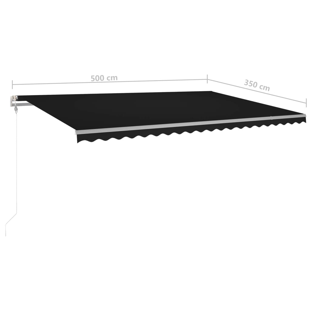 vidaXL Tenda da Sole Retrattile Manuale con LED 5x3,5 m Antracite