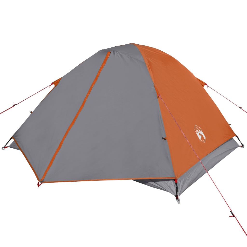 vidaXL Tenda da Campeggio a Cupola 3 Persone Grigio e Arancione