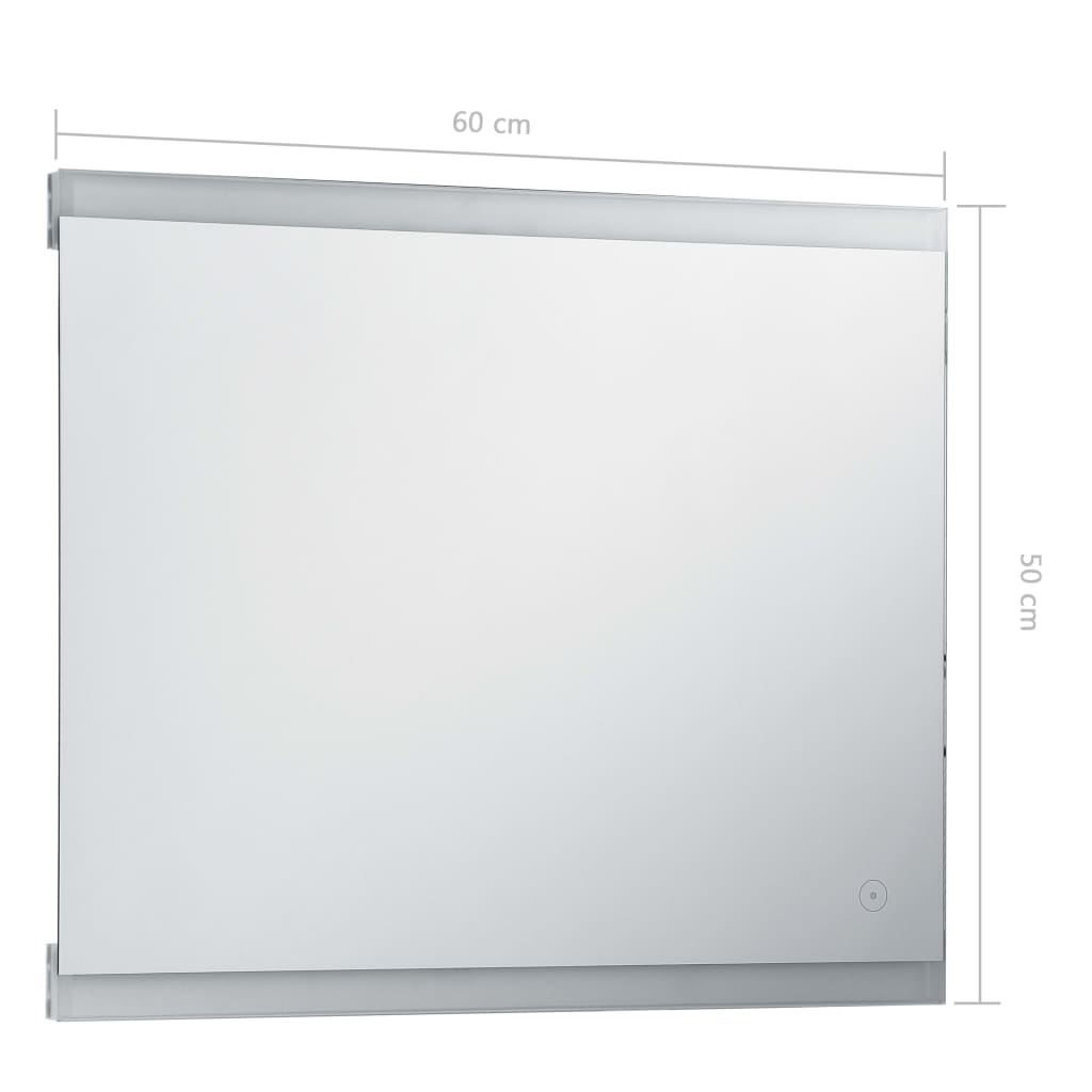vidaXL Specchio LED da Bagno con Sensore Tattile 60x50 cm