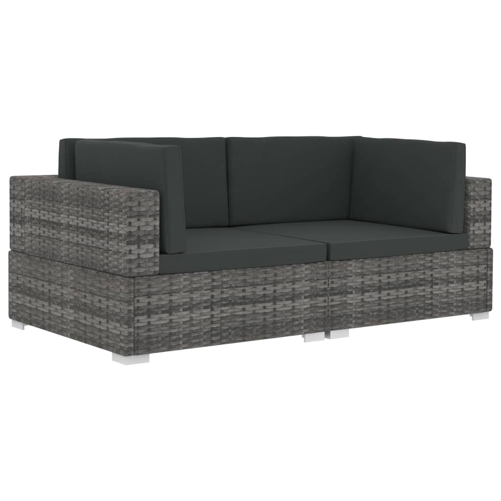 Divano a Forma di L con Cuscini in Polyrattan Nero vidaXL | Leroy Merlin