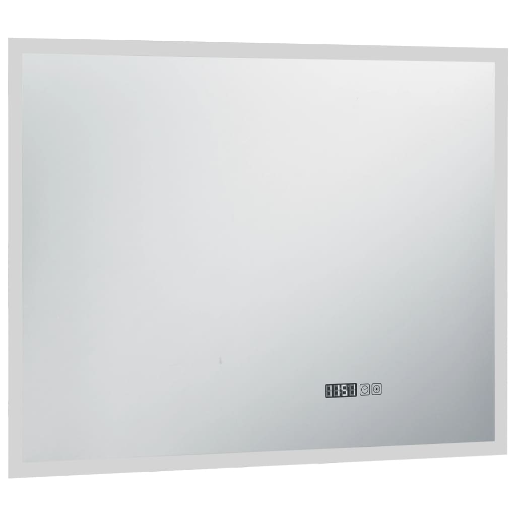vidaXL Specchio LED Bagno con Sensore Tattile e Schermo Orario 80x60cm