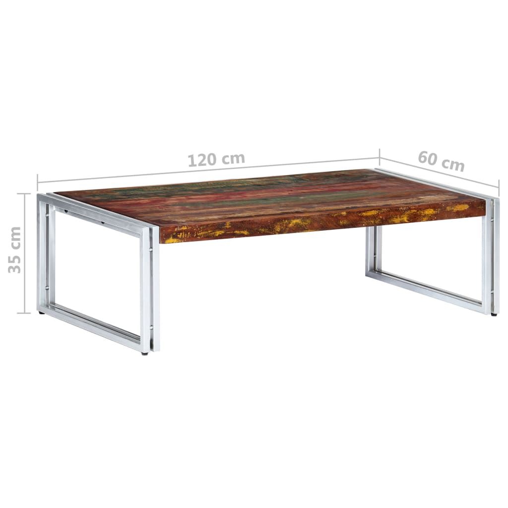 vidaXL Tavolino da Caffè 120x60x35 cm in Legno Massello di Recupero
