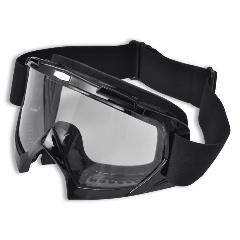Moto Occhiali motocross occhiali neri visiera trasparente