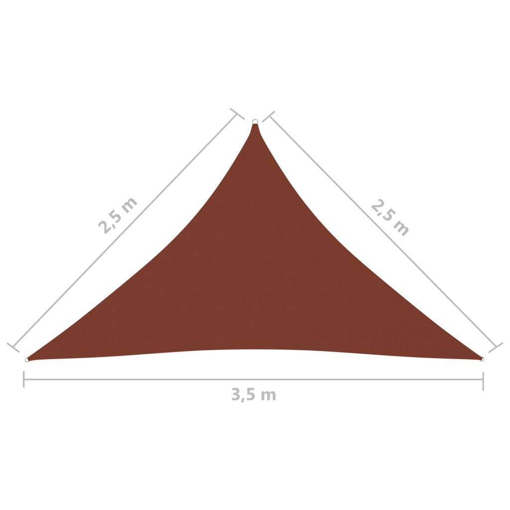 vidaXL Parasole a Vela Oxford Triangolare 2,5x2,5x3,5 m Terracotta