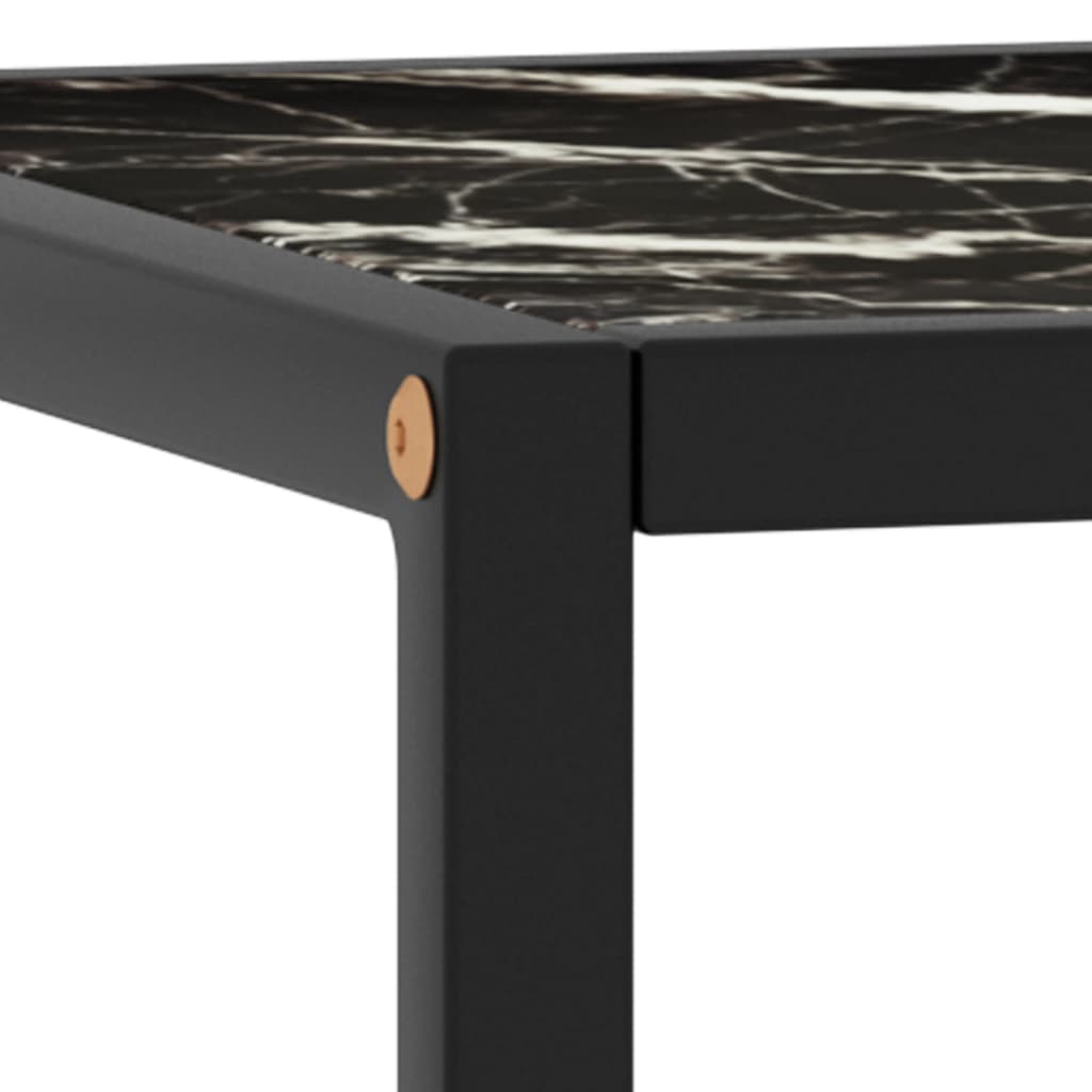 vidaXL Tavolino da Salotto Nero e Vetro Nero Marmorizzato 40x40x50 cm