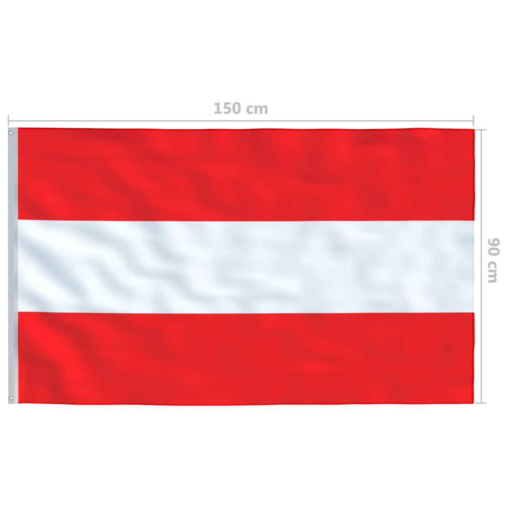 vidaXL Bandiera dell'Austria con Pennone in Alluminio 6 m