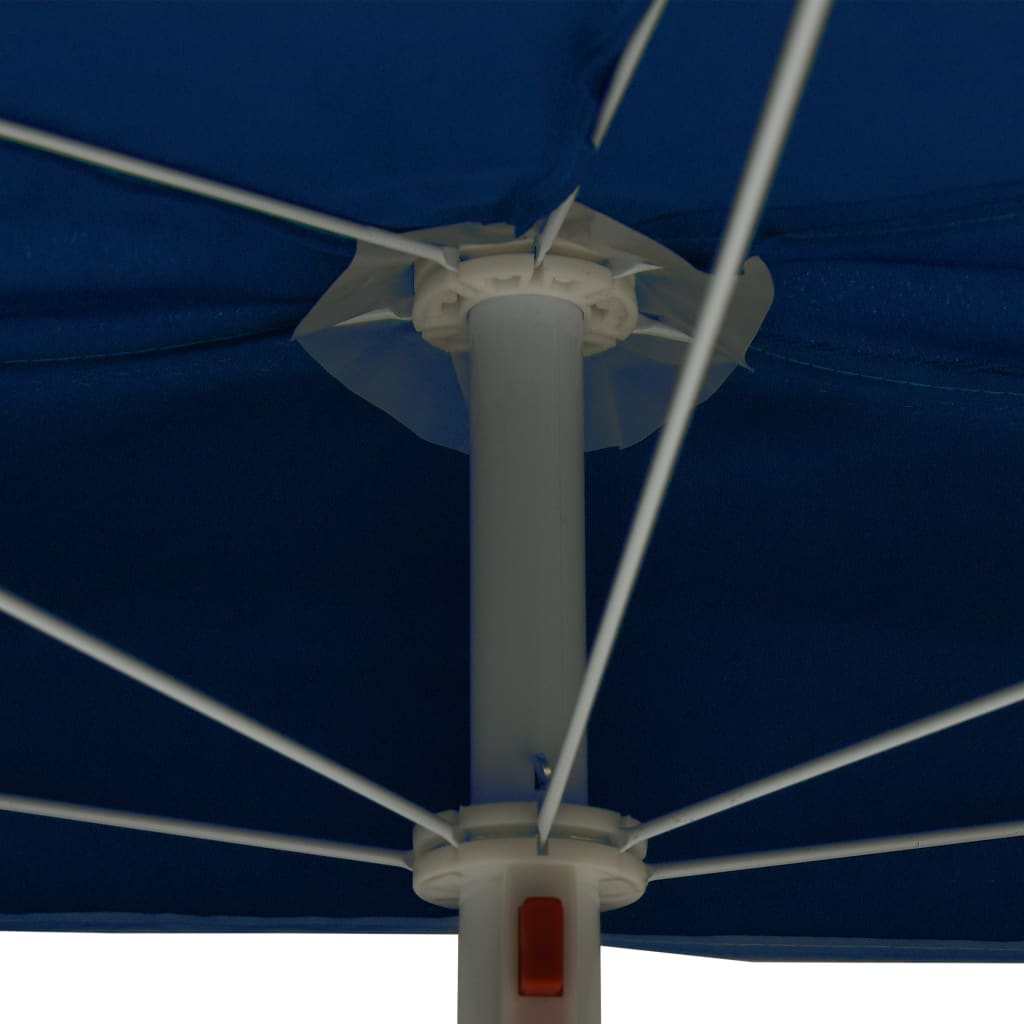vidaXL Ombrellone Semicircolare da Giardino con Palo 180x90 cm Azzurro