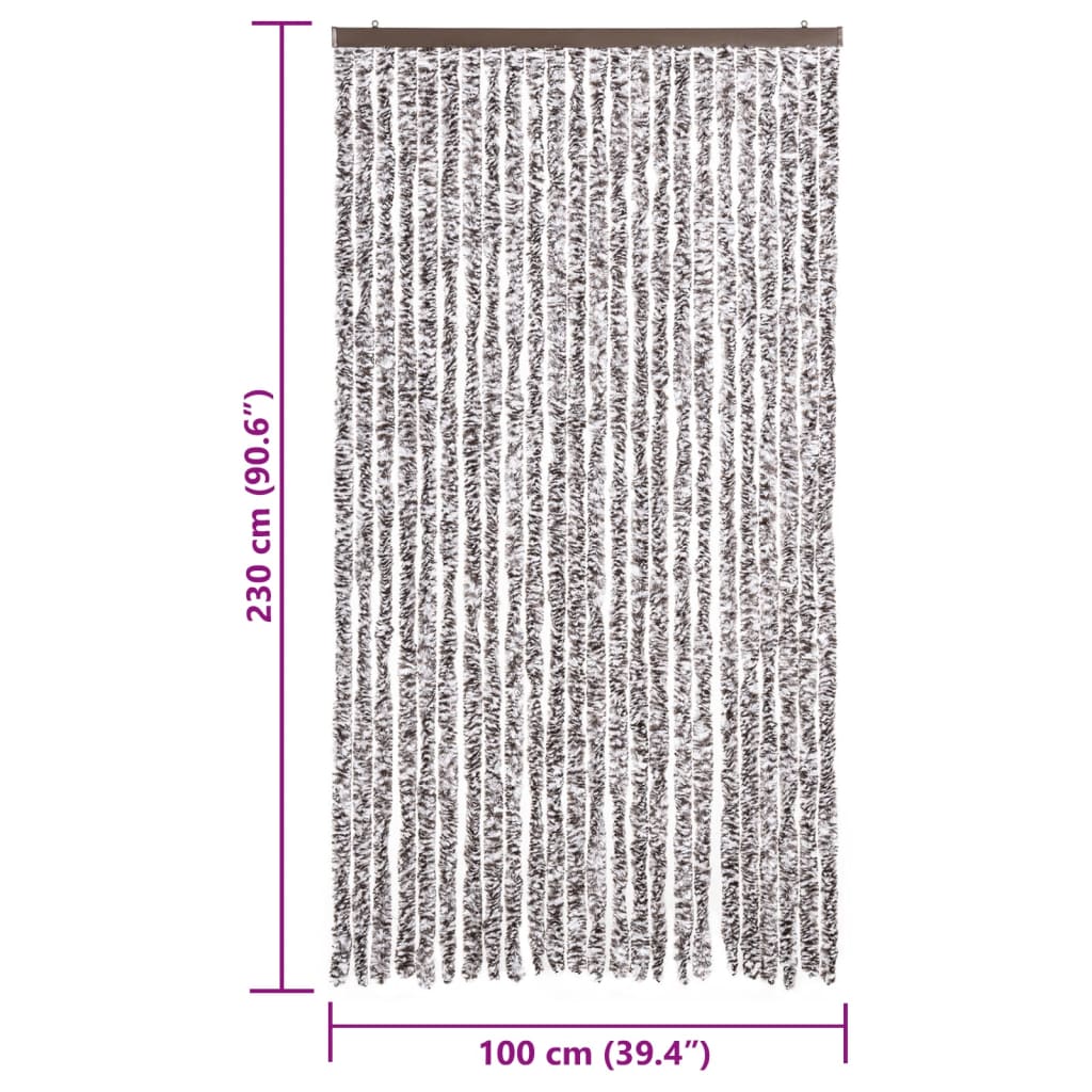 vidaXL Tenda Antimosche Marrone e Beige 100x230 cm in Ciniglia