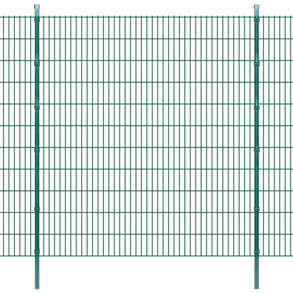 vidaXL Pannelli recinzione da giardino con pali 2008x2230 mm 4 m Verde