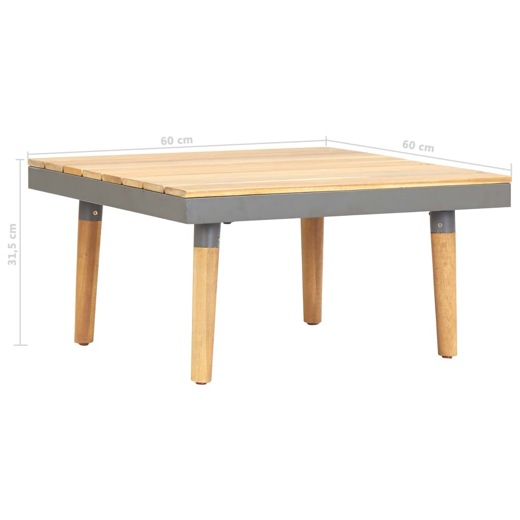 vidaXL Tavolino da Caffè per Giardino 60x60x31,5 cm Massello di Acacia