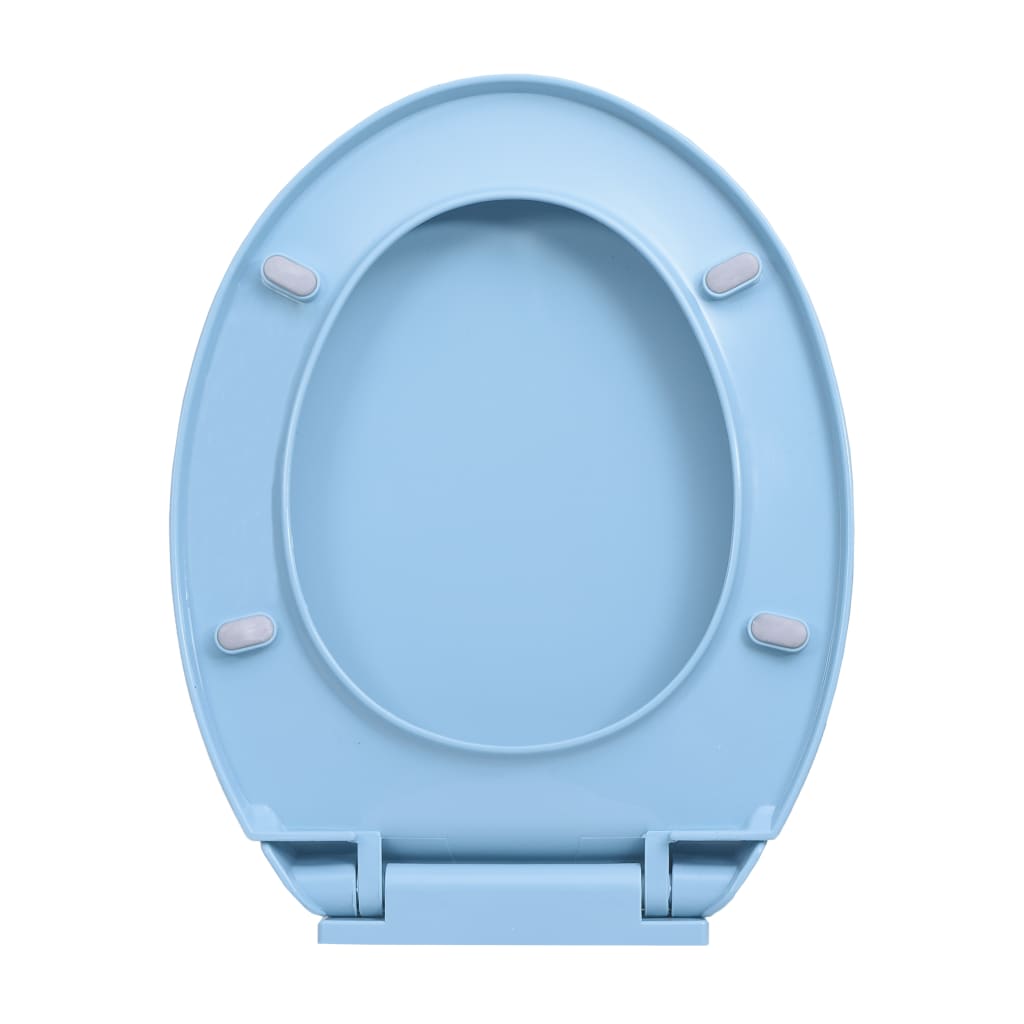 vidaXL Tavoletta WC a Chiusura Ammortizzata Blu Ovale