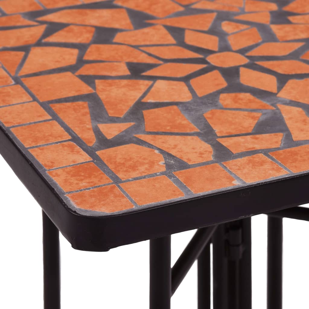 vidaXL Tavolino di Servizio con Mosaico Terracotta in Ceramica