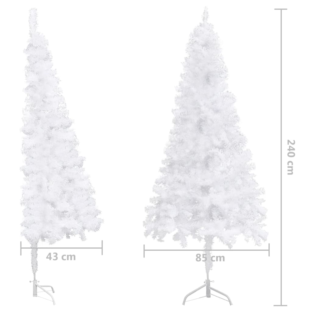 vidaXL Albero di Natale Artificiale ad Angolo Bianco 240 cm PVC
