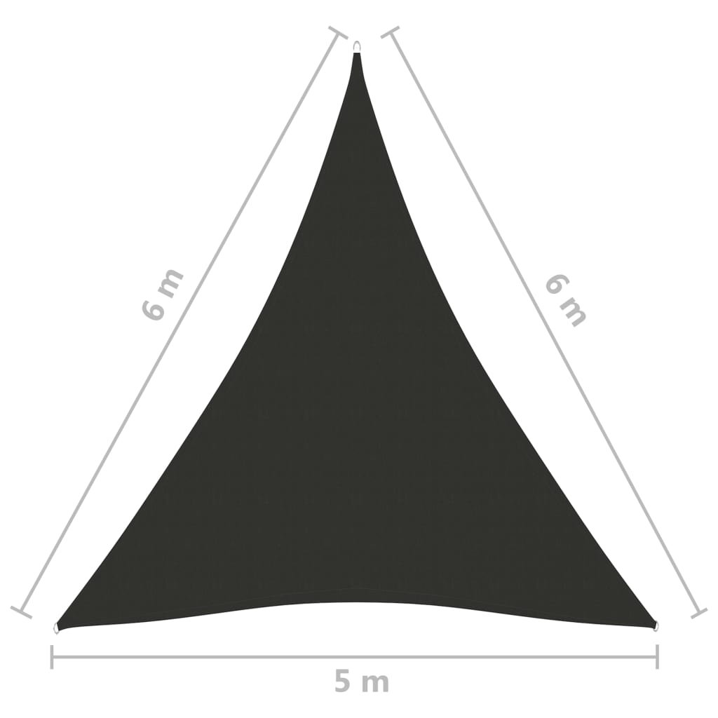 vidaXL Parasole a Vela Oxford Triangolare 5x6x6 m Antracite