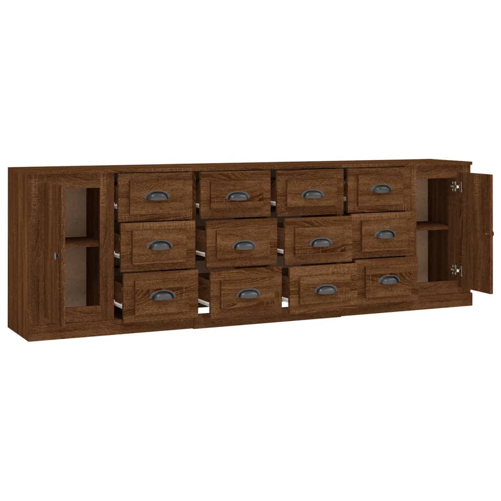 VidaXL Credenze 2 Pz Rovere Fumo 40x35x70 Cm In Legno Multistrato 77950431
