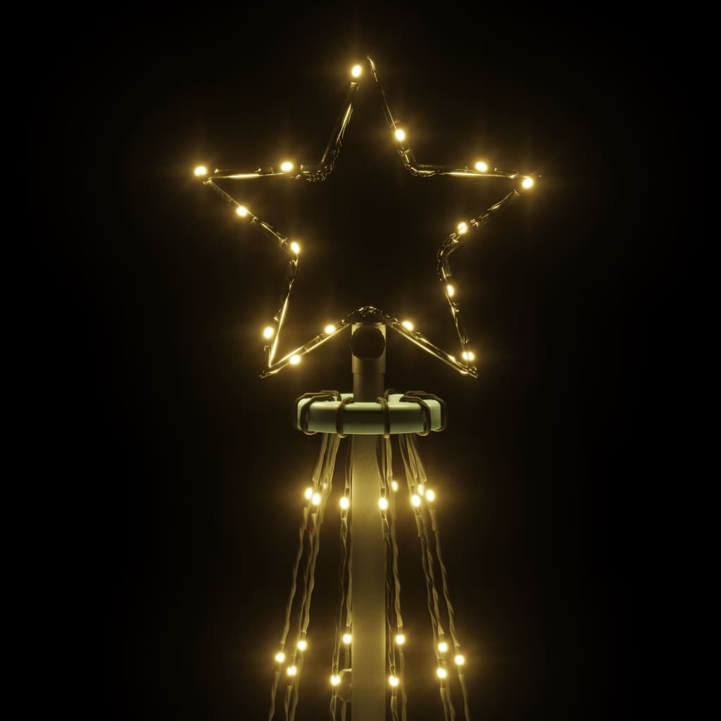 vidaXL Albero di Natale a Cono Bianco Caldo 310 LED 100x300 cm