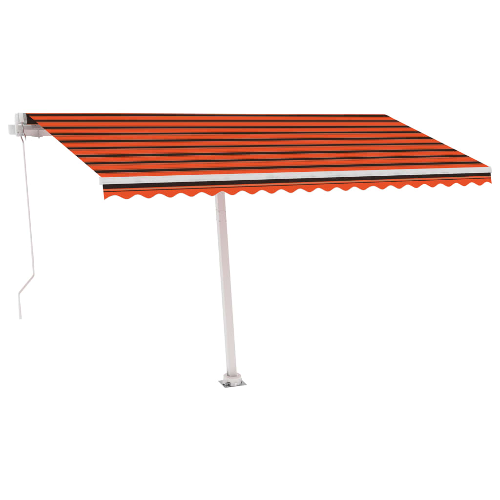 vidaXL Tenda da Sole Retrattile Manuale LED 400x300 cm Arancio Marrone