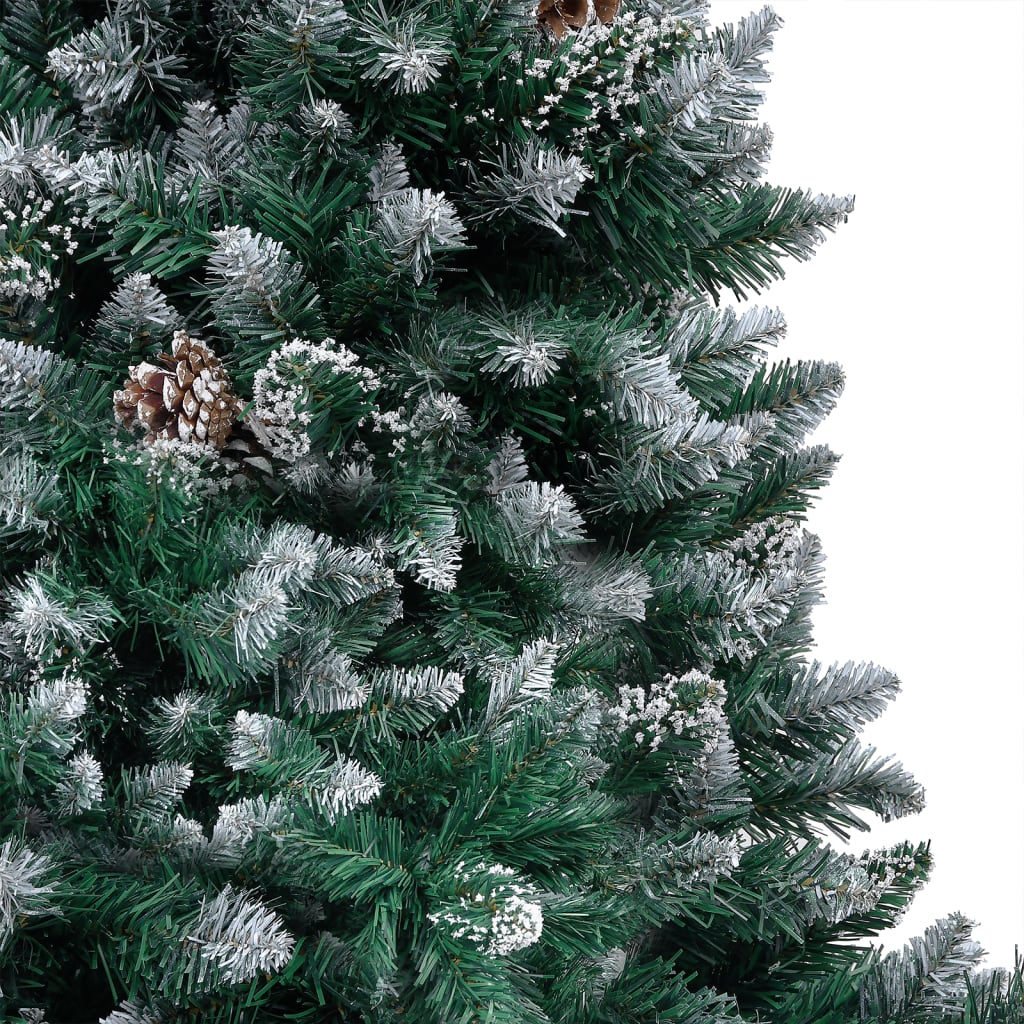 vidaXL Albero di Natale Artificiale con Luci LED Pigne e Neve 210 cm