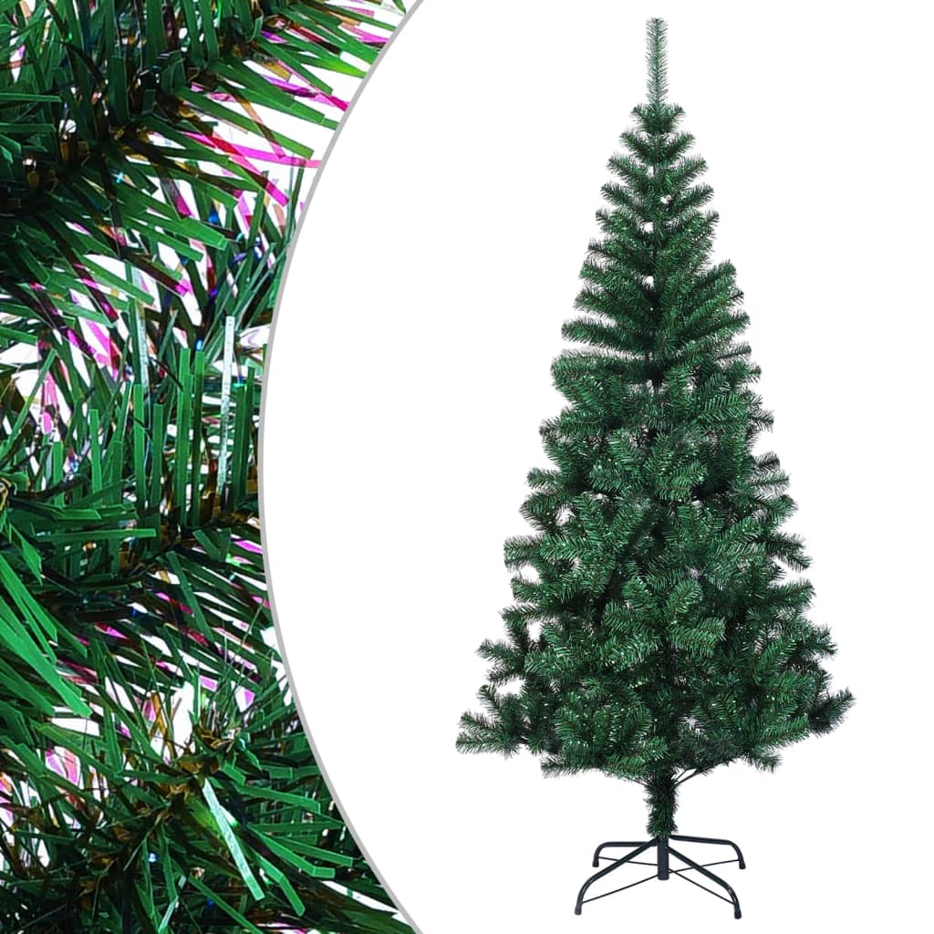 vidaXL Albero di Natale Artificiale Punte Iridescenti Verde 180 cm PVC