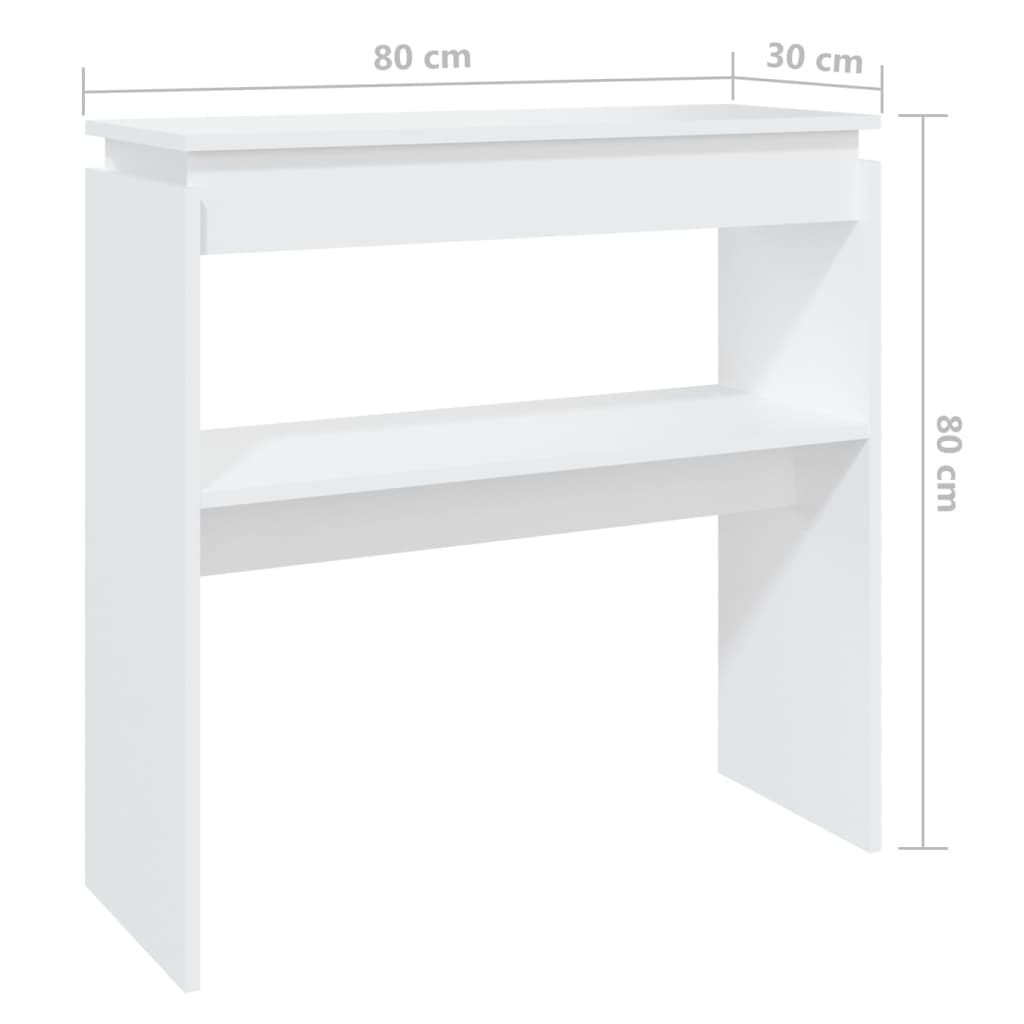 vidaXL Tavolino Consolle Bianco 80x30x80 cm in Legno Multistrato