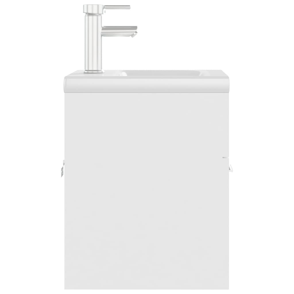 vidaXL Mobile Bagno con Lavabo Integrato Bianco in Legno Multistrato