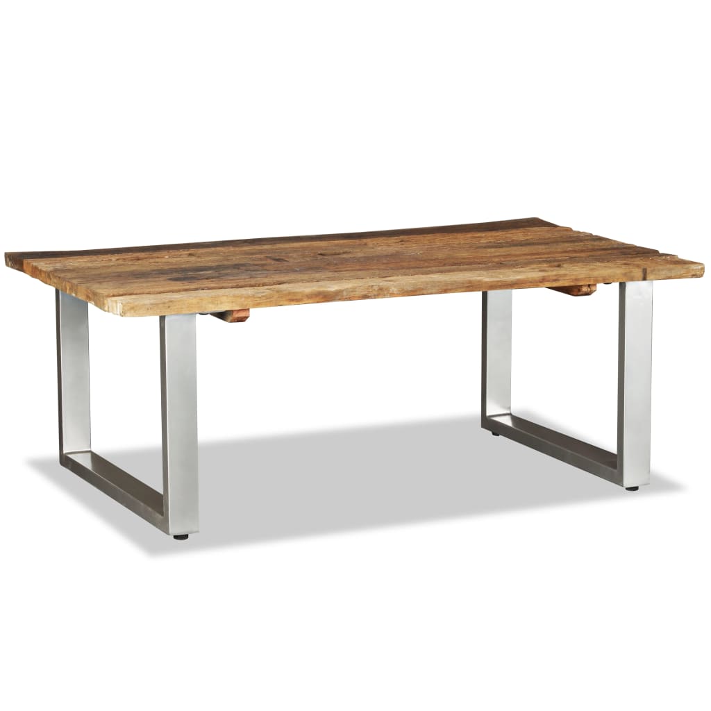 vidaXL Tavolino da Salotto in Legno Massello Recuperato 100x60x38 cm
