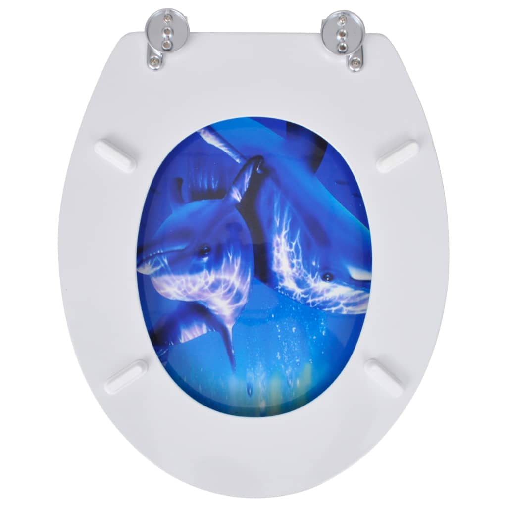 vidaXL Tavolette WC con Coperchi 2 pz in MDF Design Delfini