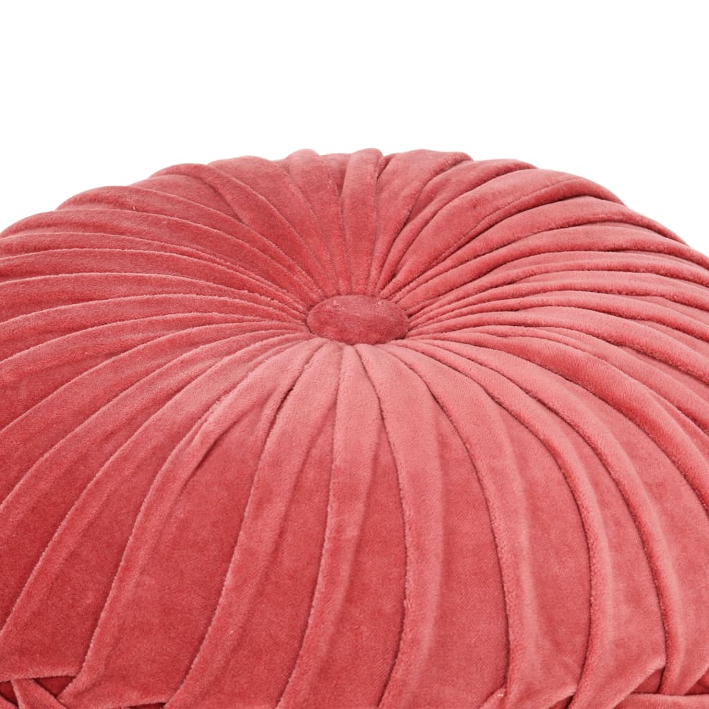 vidaXL Pouf in Velluto di Cotone Design Fumé 40x30 cm Rosa