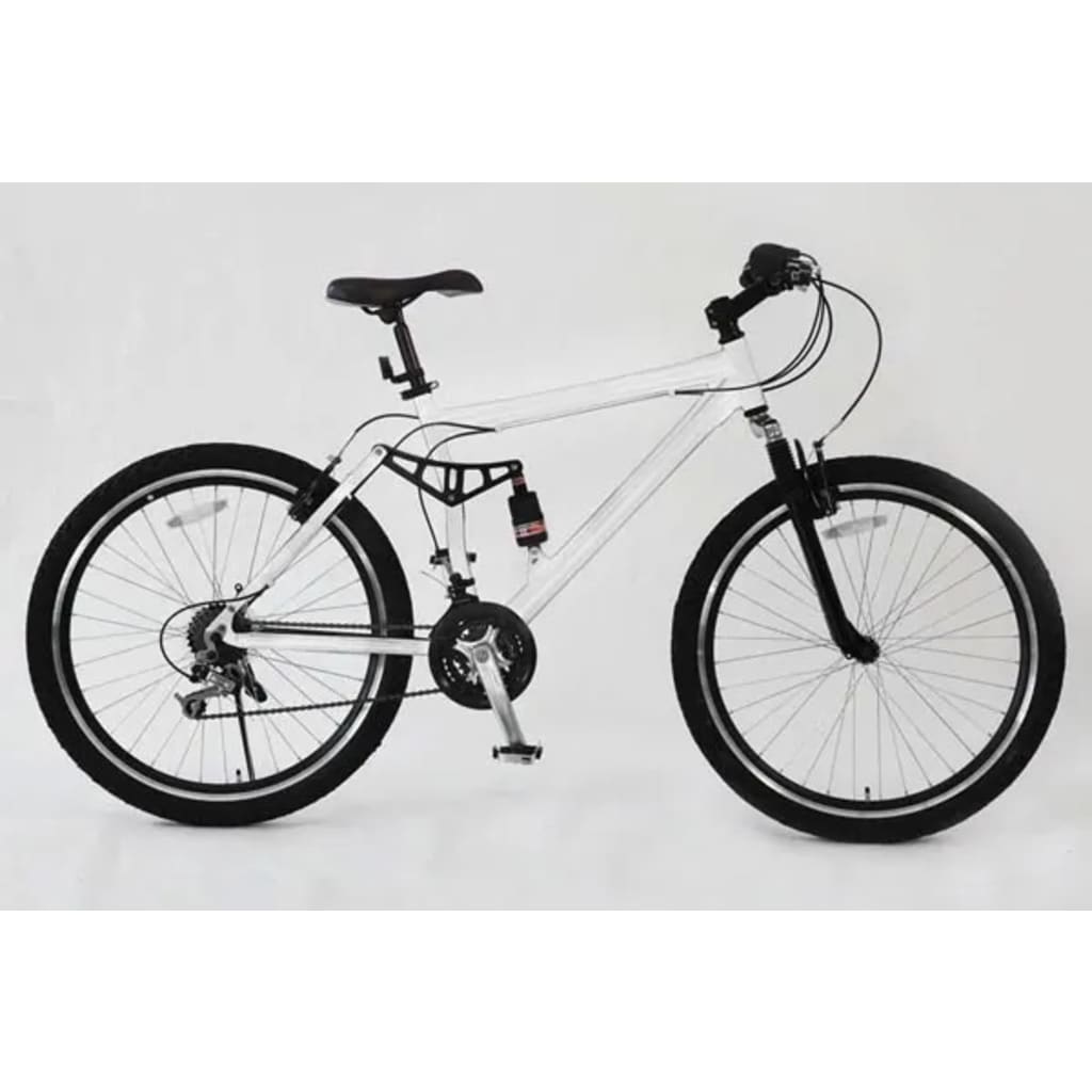 Mountain bike bianca con sospensioni 66 cm.
