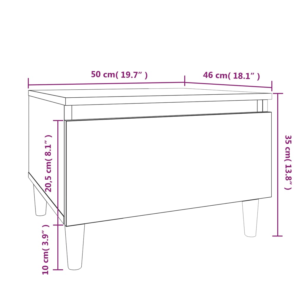 vidaXL Tavolini 2pz Grigio Sonoma 50x46x35 cm in Legno Multistrato