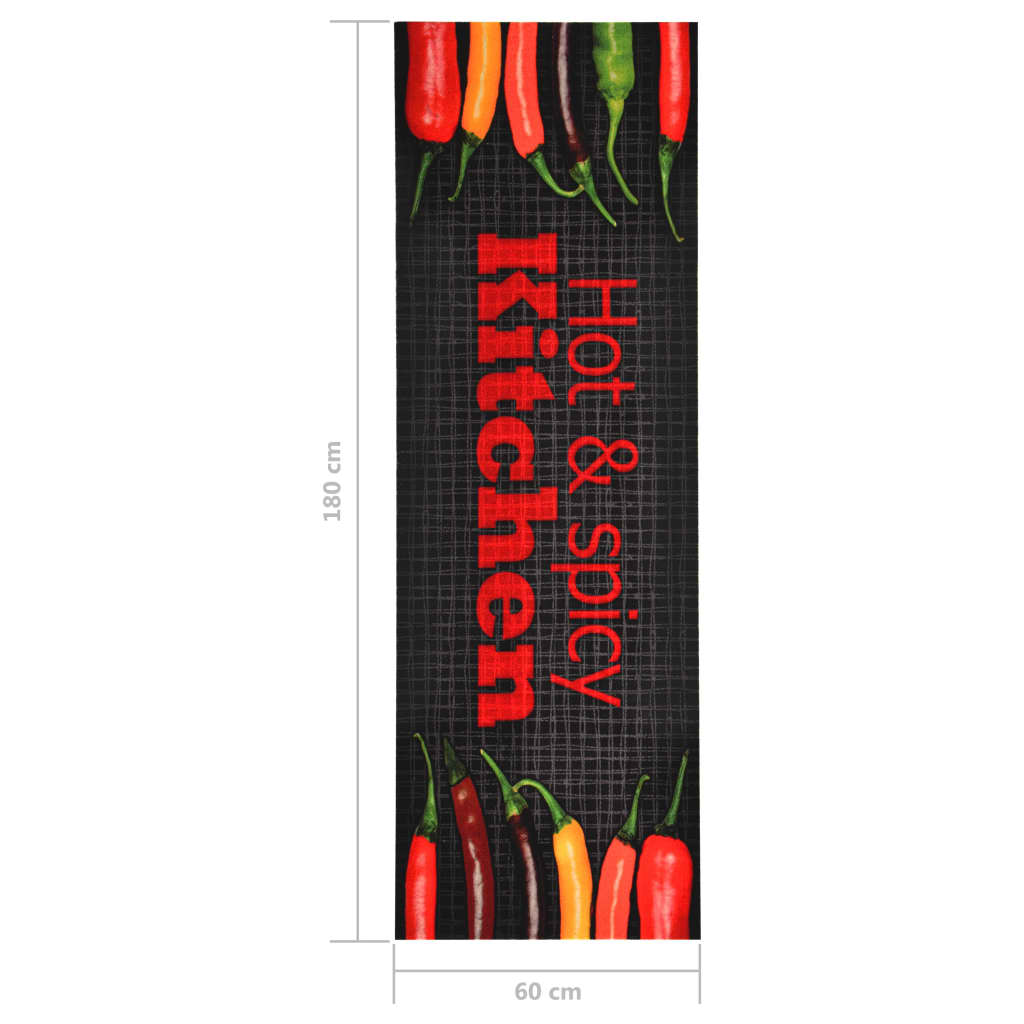 vidaXL Tappetino da Cucina Lavabile Hot&Spicy 60x180 cm