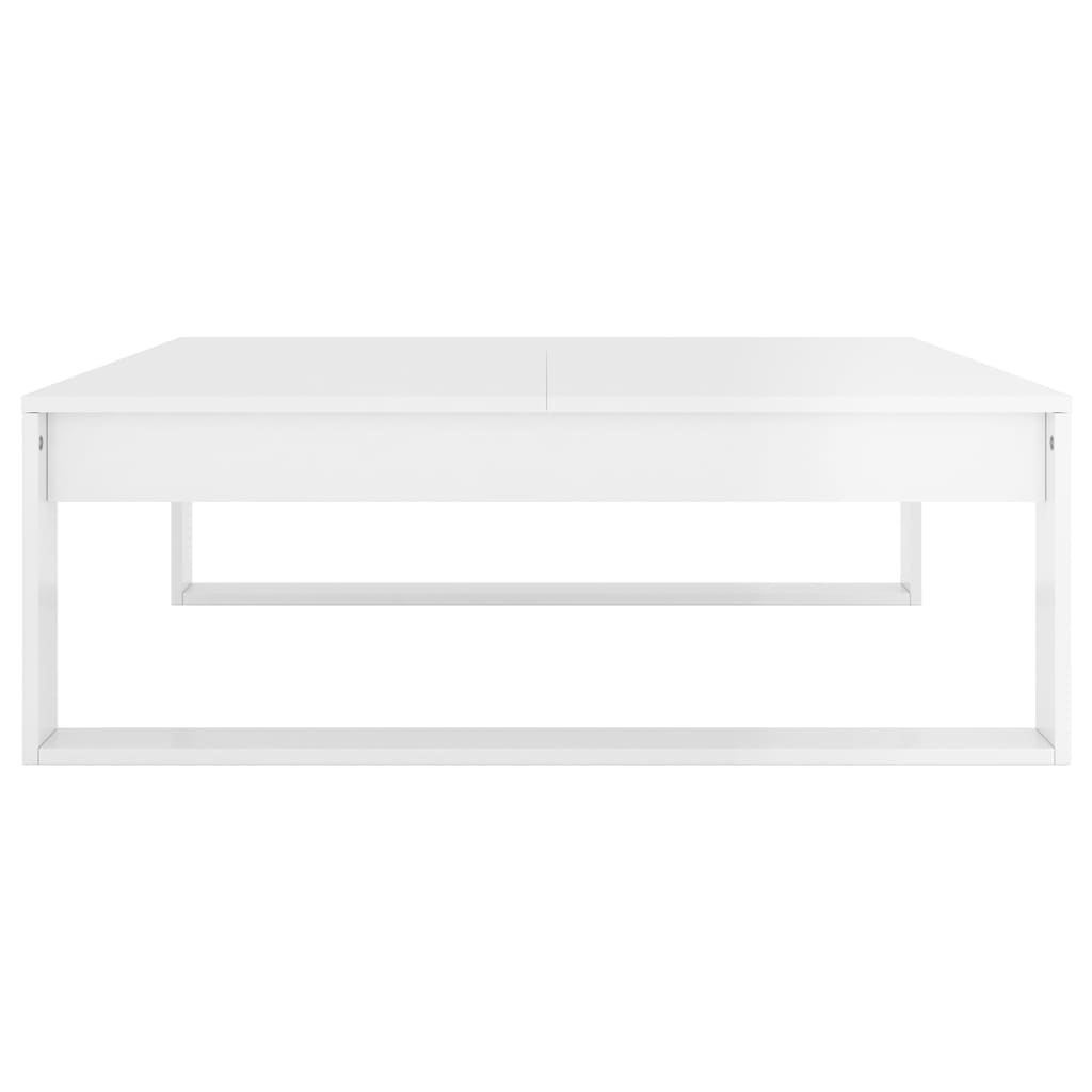 vidaXL Tavolino da Salotto Bianco Lucido 100x100x35 cm Truciolato