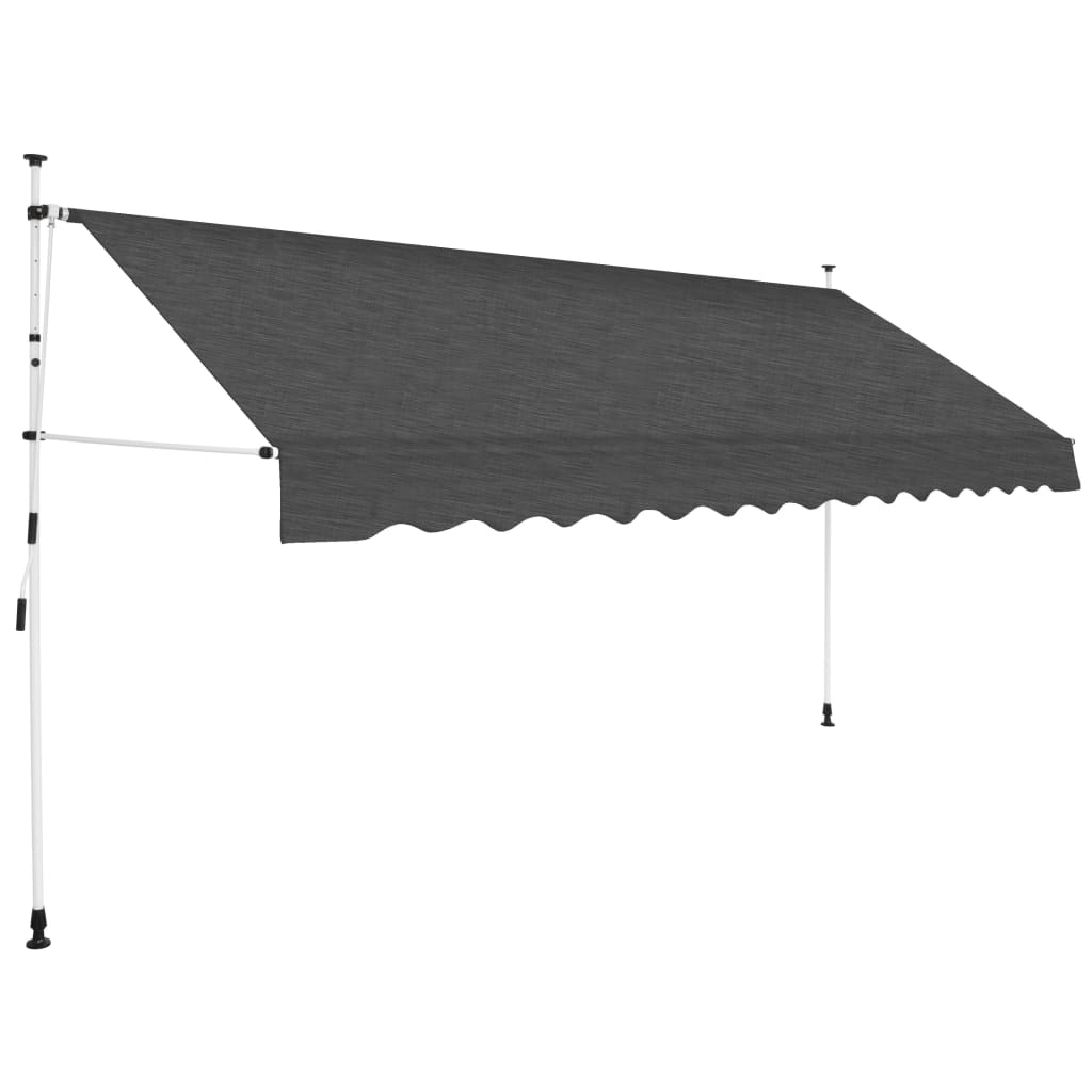 vidaXL Tenda da Sole Retrattile Manuale 400 cm Antracite