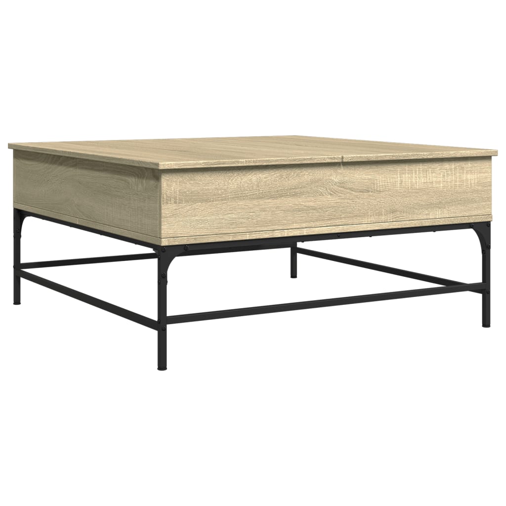 vidaXL Tavolino Rovere Sonoma 95x95x45 cm Legno Multistrato e Metallo