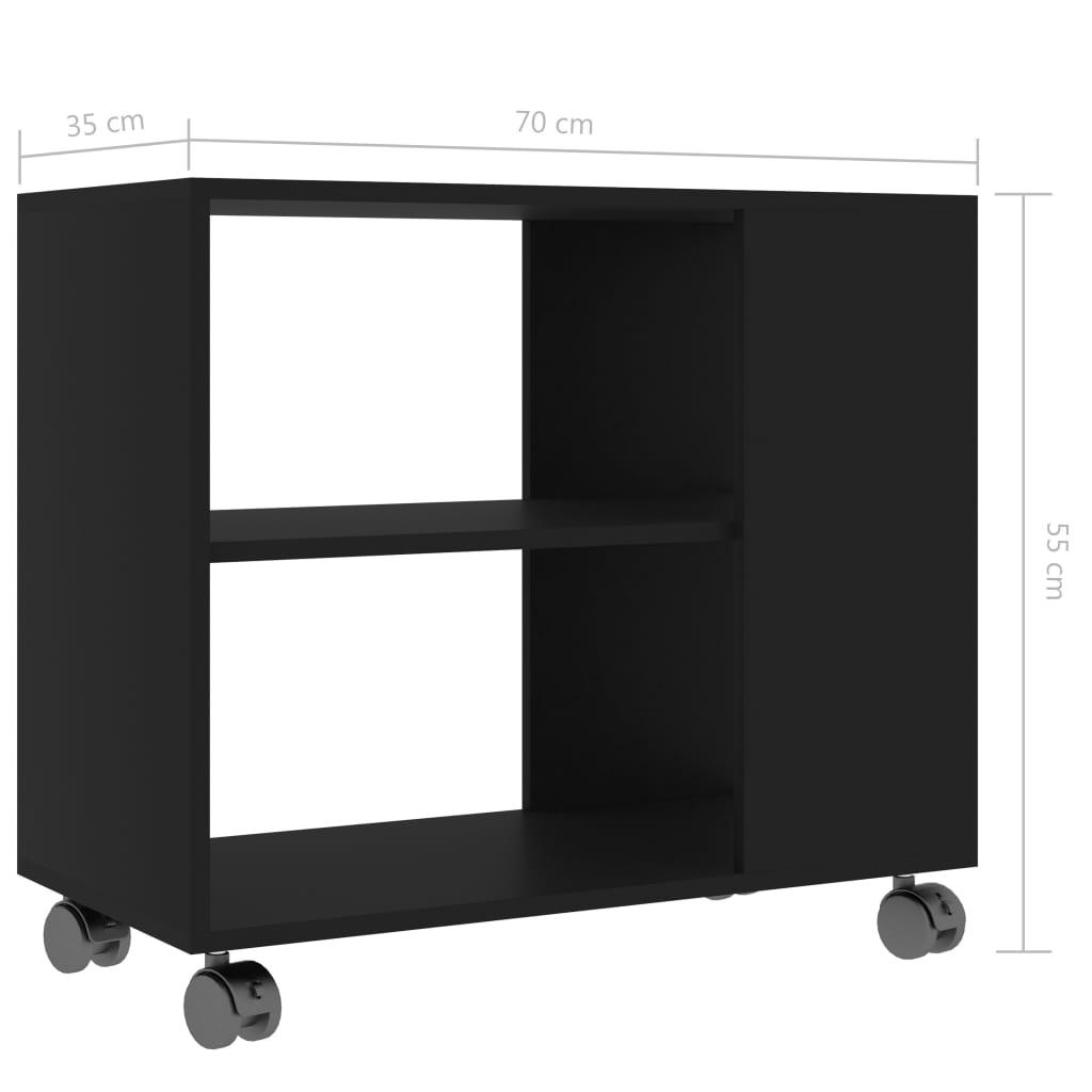 vidaXL Tavolino da Salotto Nero 70x35x55 cm in Legno Multistrato