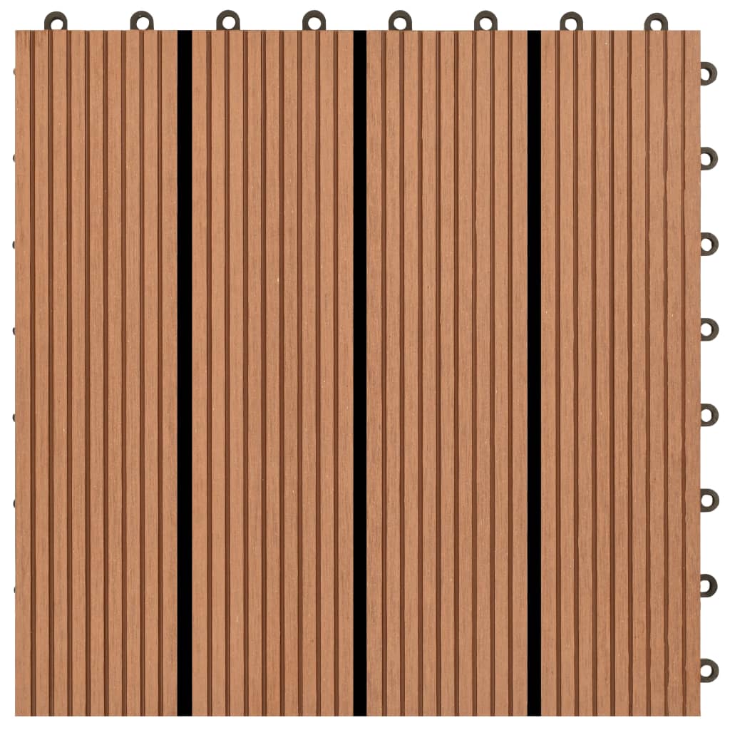 Set piastrelle WPC 30x30cm 11pz per 1,00m² marrone