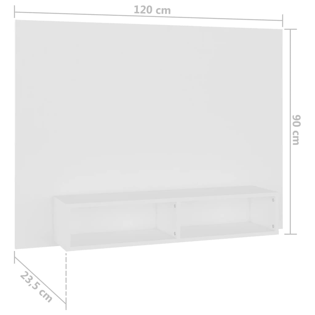 vidaXL Mobile TV a Muro Bianco 120x23,5x90 cm in Legno Multistrato