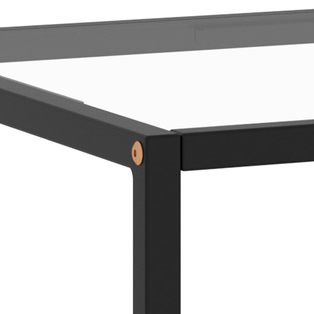 vidaXL Tavolino da Salotto Nero con Vetro Temperato 100x50x35 cm