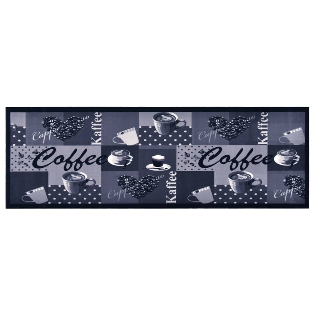 vidaXL Tappetino da Cucina Lavabile Caffè Blu 60x300 cm