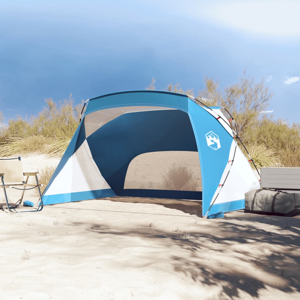 vidaXL Tenda da Spiaggia Azzurra 274x178x170/148 cm Poliestere 185T