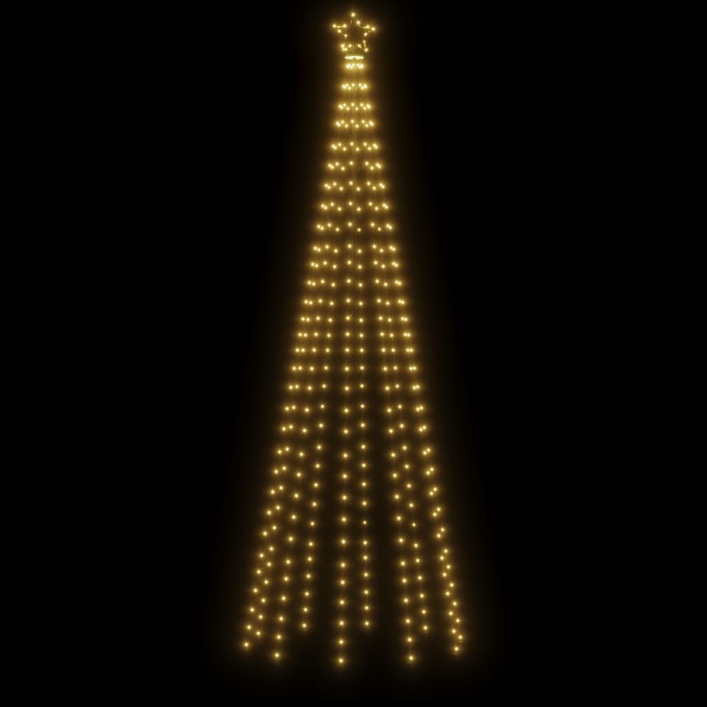 vidaXL Albero di Natale a Cono Bianco Caldo 310 LED 100x300 cm