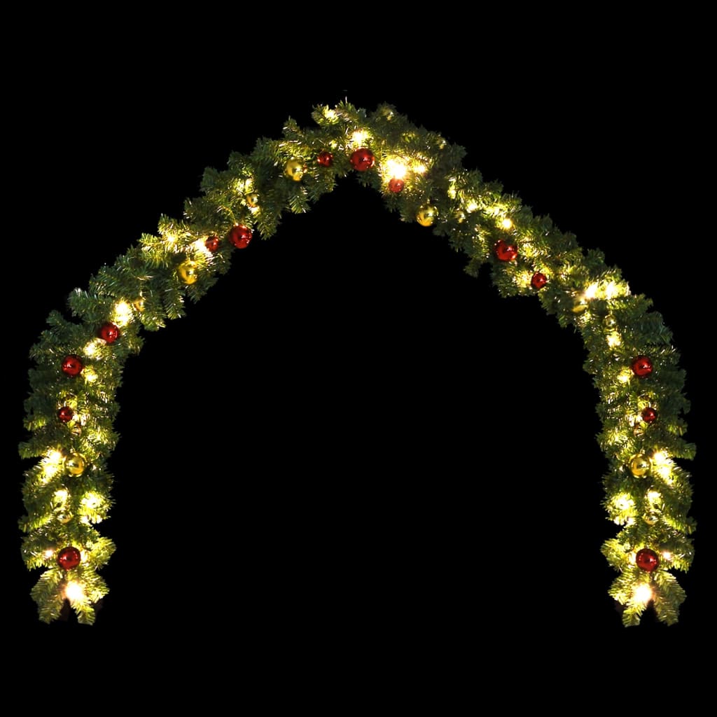 vidaXL Ghirlanda di Natale Decorata con Palline e Luci a LED 20 m