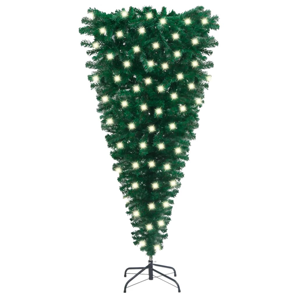 vidaXL Albero di Natale Capovolto Preiluminato 120 cm Verde
