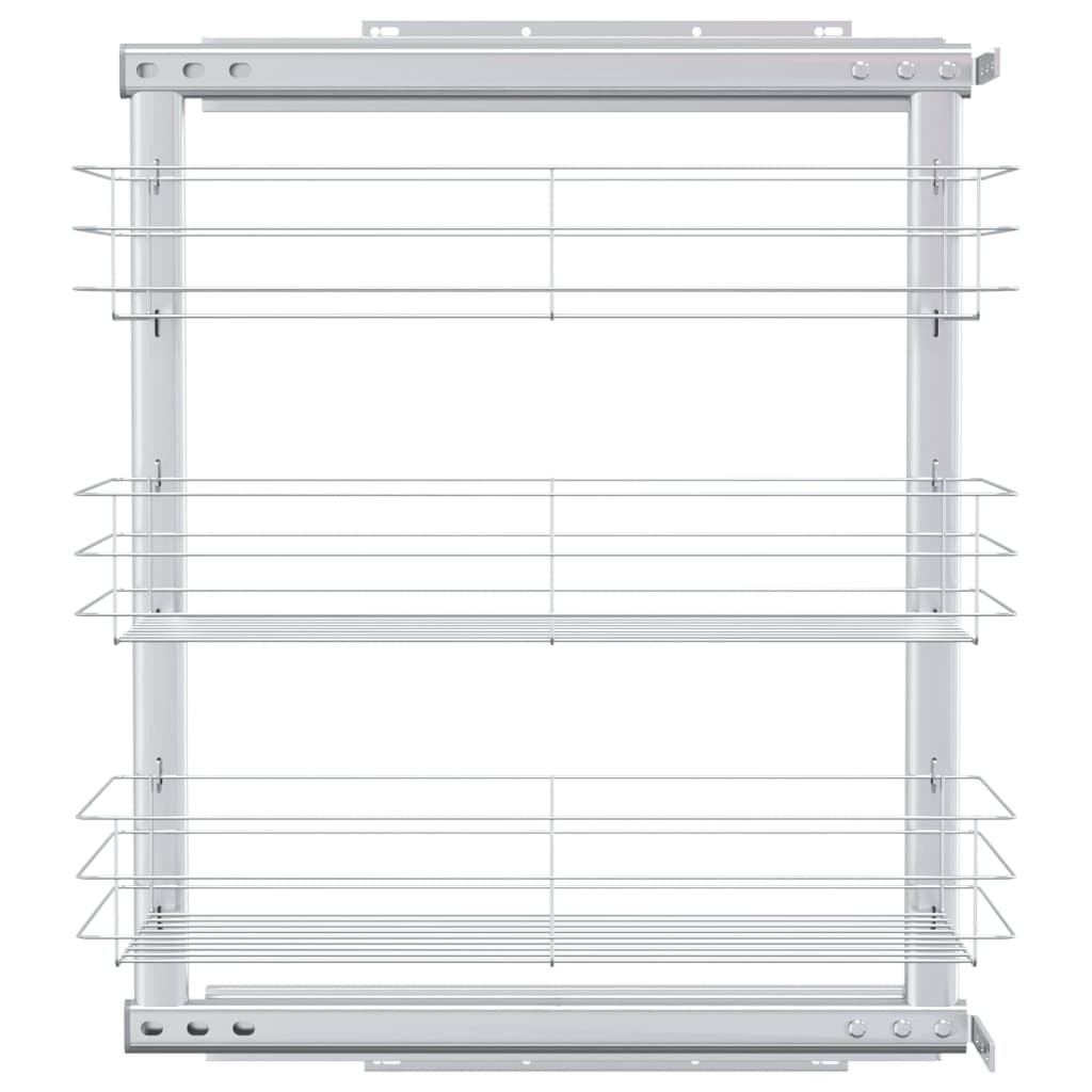 Vidaxl Cestello metallico estraibile a 3 Livelli Argento