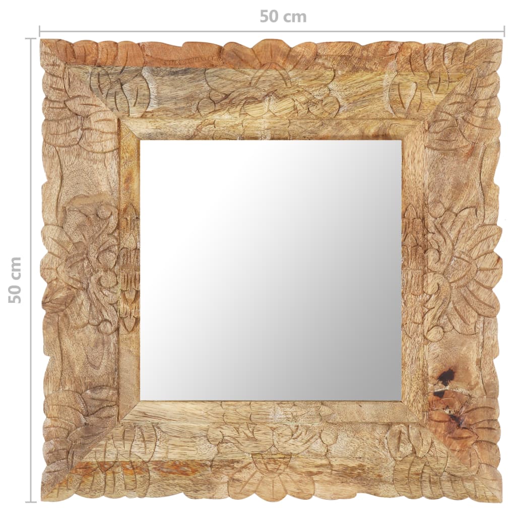 vidaXL Specchio 50x50 cm in Legno Massello di Mango