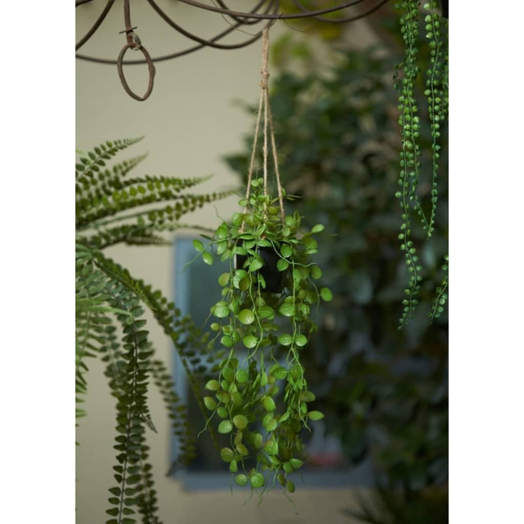 Emerald Cespuglio Appeso di Ceropegia Artificiale 50 cm in Vaso